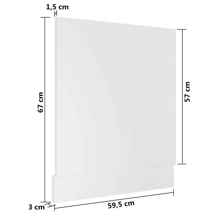opvaskemaskinepanel "Lyon" hvid 59,5x3x67 cm konstrueret træ