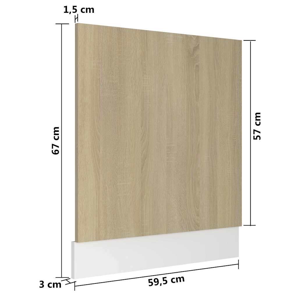 opvaskemaskinepanel "Lyon" Sonoma eg 59,5x3x67 cm konstrueret træ
