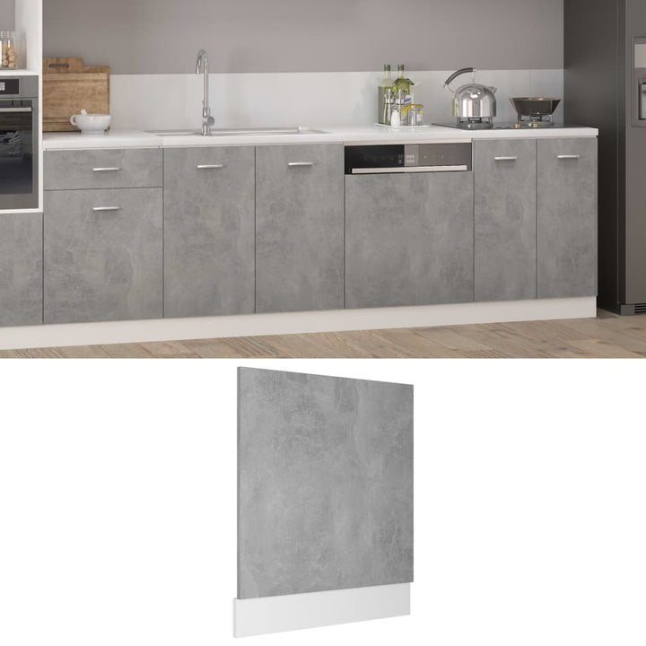opvaskemaskinepanel "Lyon" betongrå 59,5x3x67 cm konstrueret træ