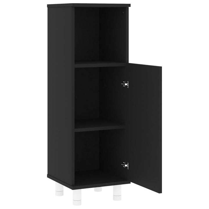 badeværelsesskab 30x30x95 cm konstrueret træ sort