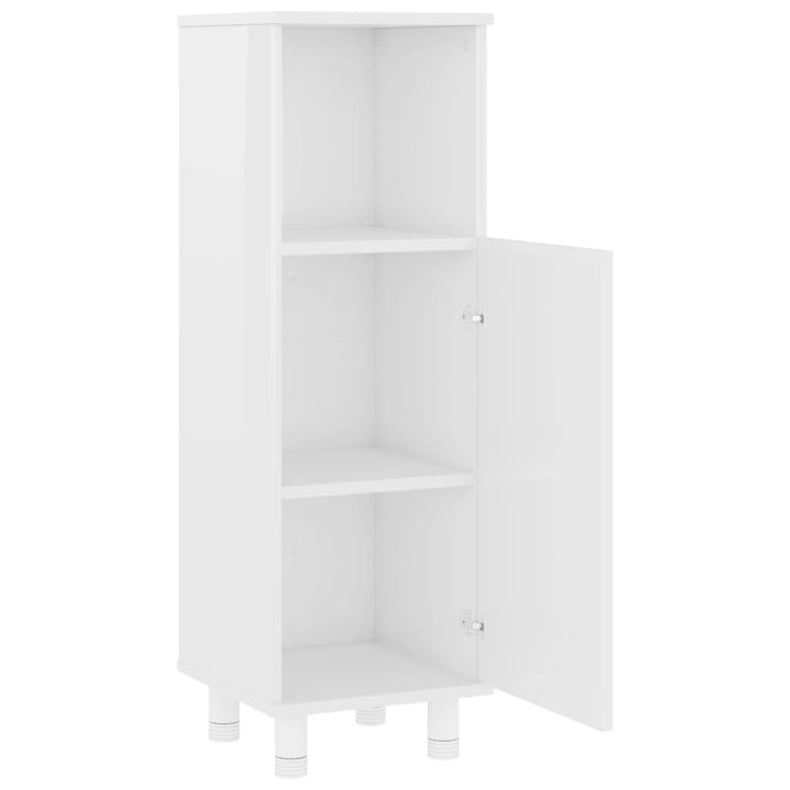 badeværelsesskab 30x30x95 cm konstrueret træ hvid højglans