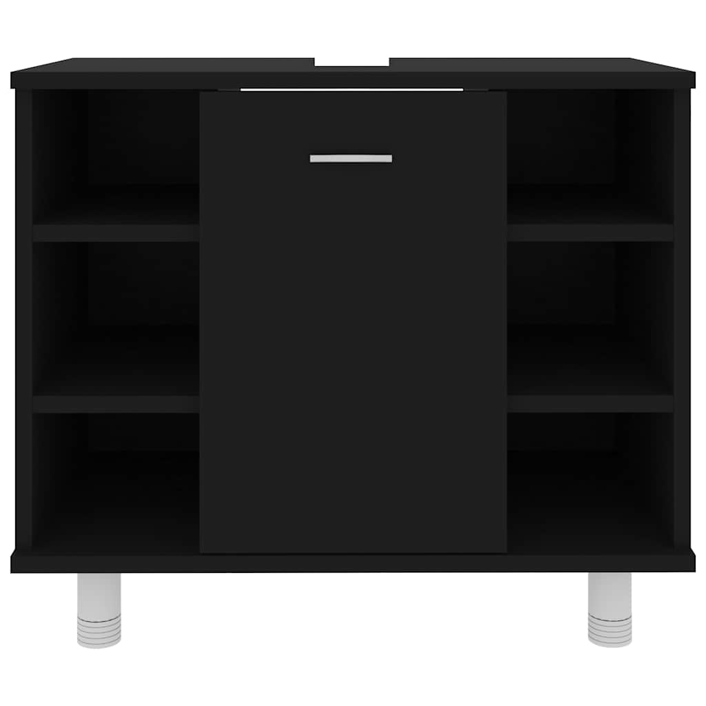 badeværelsesskab 60x32x53,5 cm konstrueret træ sort