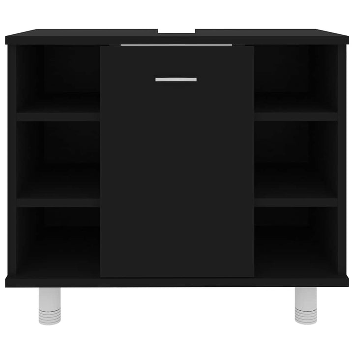 badeværelsesskab 60x32x53,5 cm konstrueret træ sort