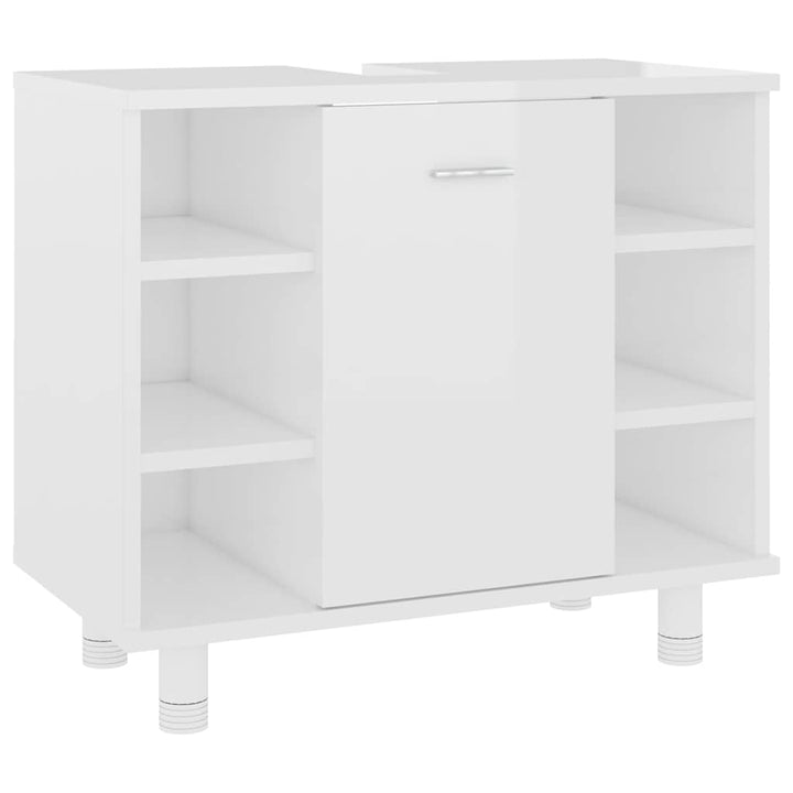badeværelsesskab 60x32x53,5 cm konstrueret træ hvid højglans