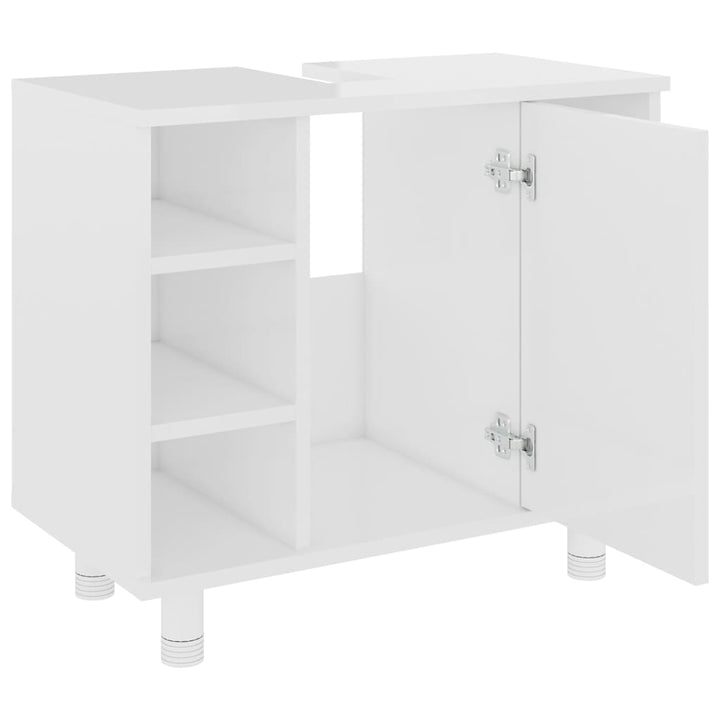 badeværelsesskab 60x32x53,5 cm konstrueret træ hvid højglans