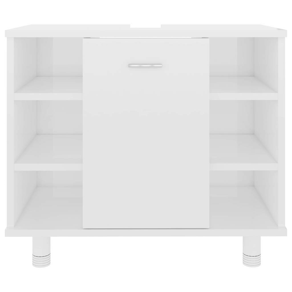 badeværelsesskab 60x32x53,5 cm konstrueret træ hvid højglans