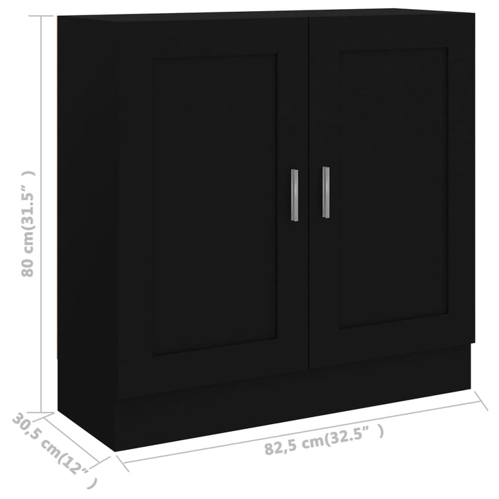 bogreol 82,5x30,5x80 cm konstrueret træ sort