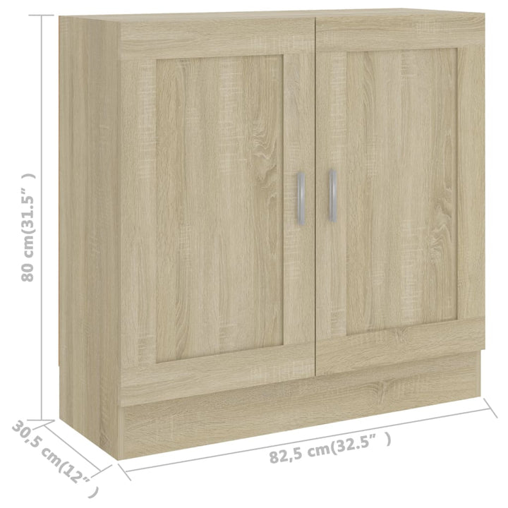 bogreol 82,5x30,5x80 cm konstrueret træ sonoma-eg