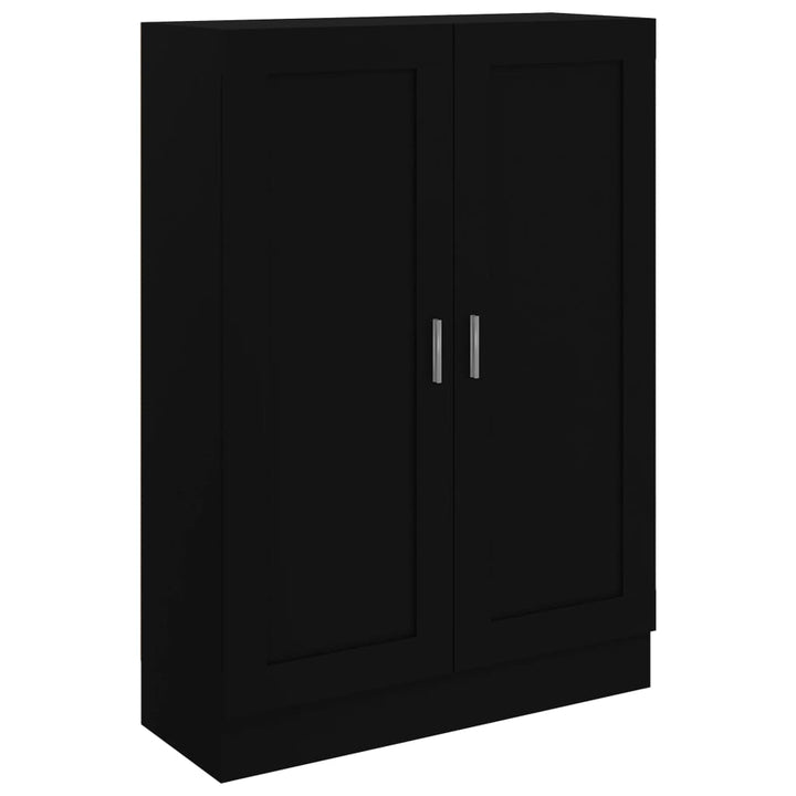 bogskab 82,5x30,5x115 cm konstrueret træ sort
