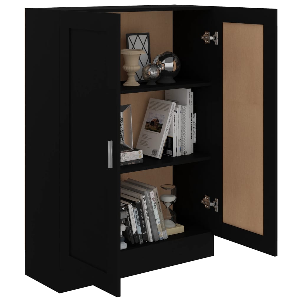bogskab 82,5x30,5x115 cm konstrueret træ sort