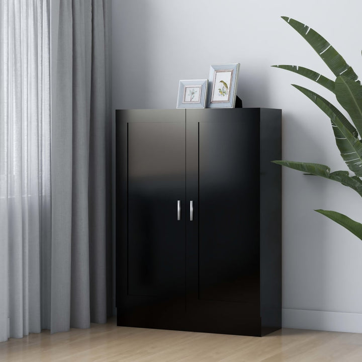 bogskab 82,5x30,5x115 cm konstrueret træ sort