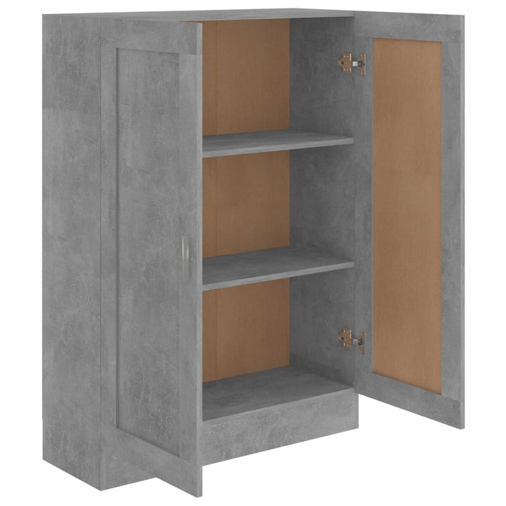 bogskab 82,5x30,5x115 cm konstrueret træ betongrå