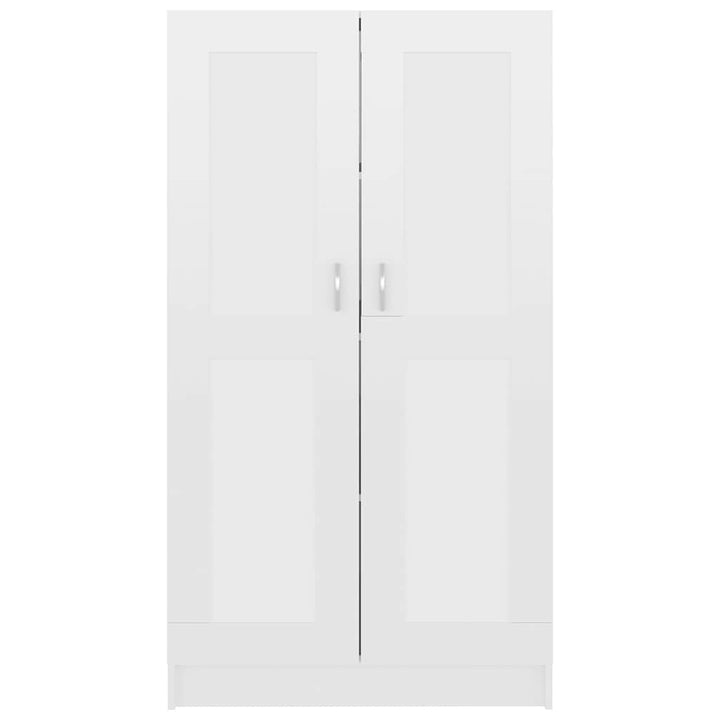 bogreol 82,5x30,5x150 cm konstrueret træ hvid højglans
