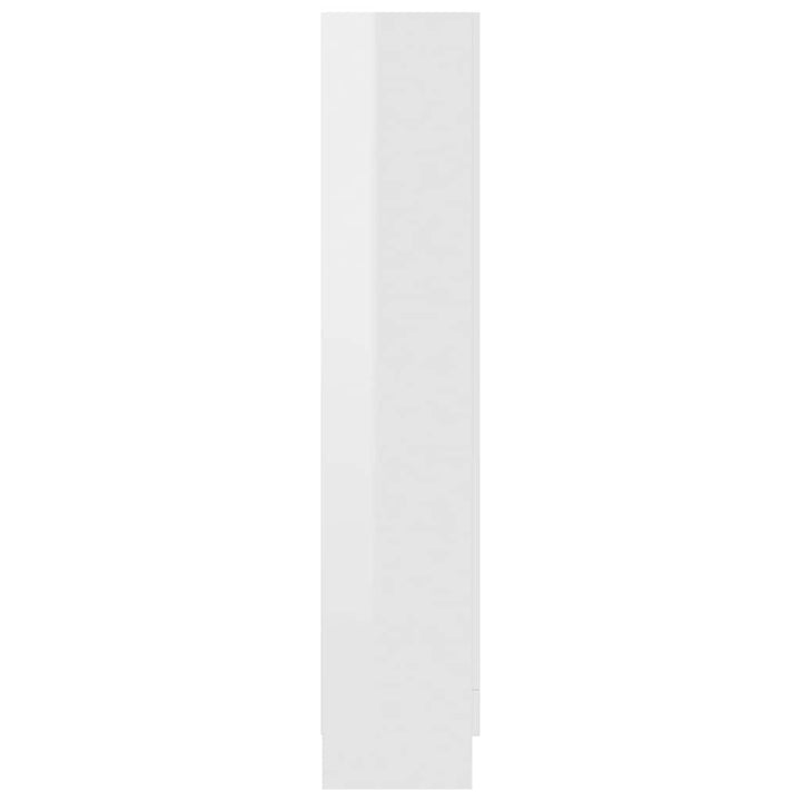 bogreol 82,5x30,5x150 cm konstrueret træ hvid højglans