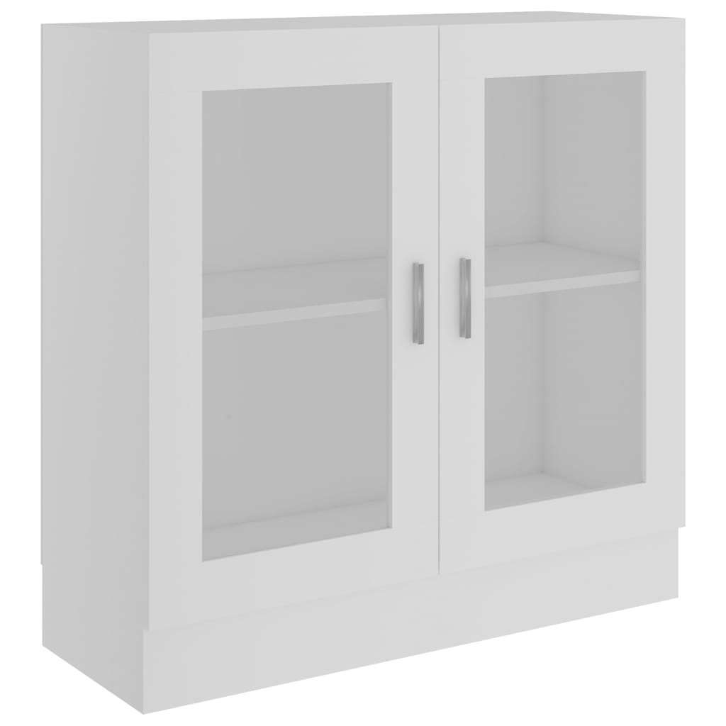 vitrineskab 82,5x30,5x80 cm konstrueret træ hvid