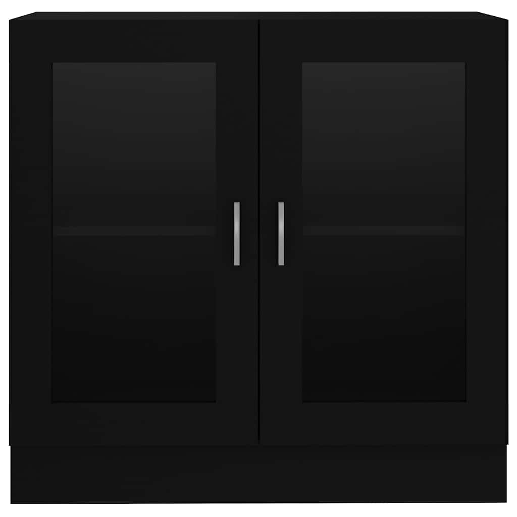 vitrineskab 82,5x30,5x80 cm konstrueret træ sort