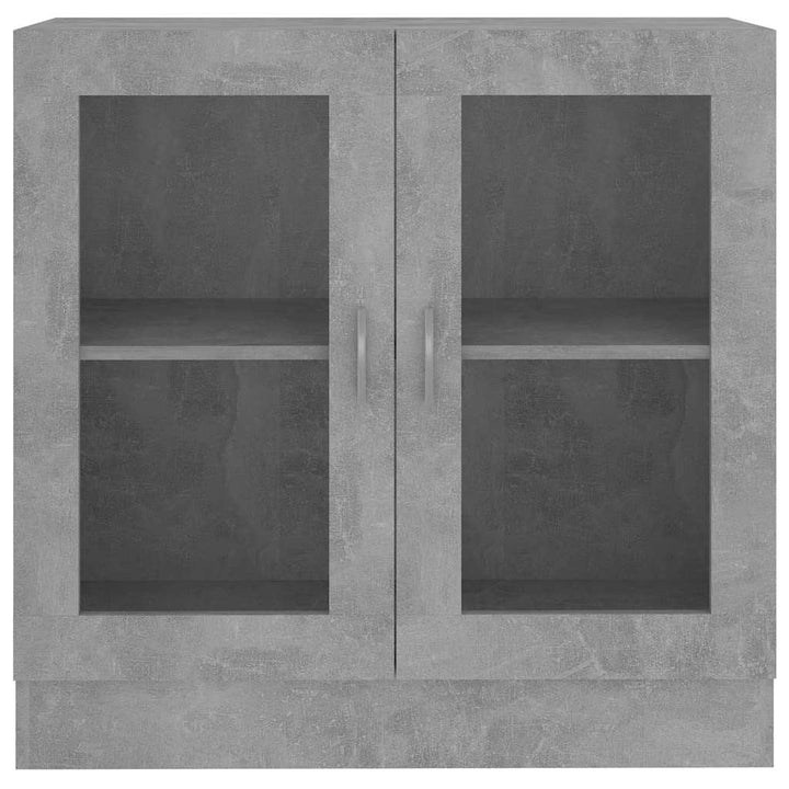 vitrineskab 82,5x30,5x80 cm konstrueret træ betongrå
