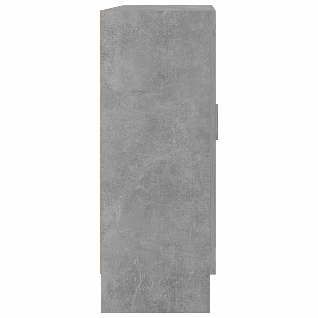 vitrineskab 82,5x30,5x80 cm konstrueret træ betongrå