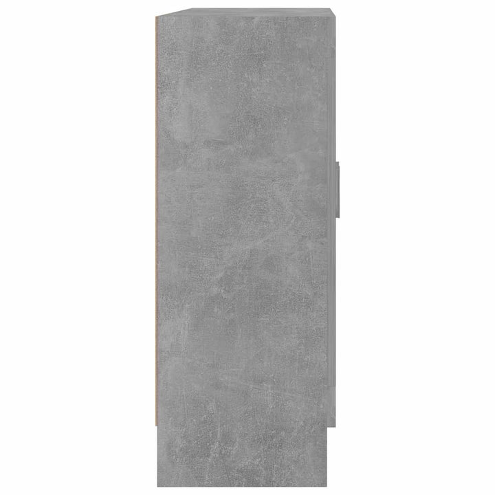 vitrineskab 82,5x30,5x80 cm konstrueret træ betongrå