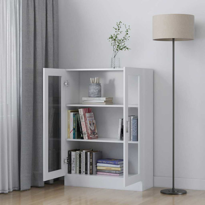 vitrineskab 82,5x30,5x115 cm spånplade hvid
