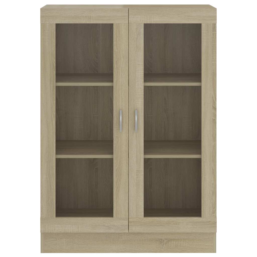 vitrineskab 82,5x30,5x115 cm konstrueret træ sonoma-eg
