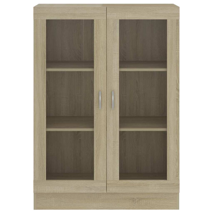 vitrineskab 82,5x30,5x115 cm konstrueret træ sonoma-eg