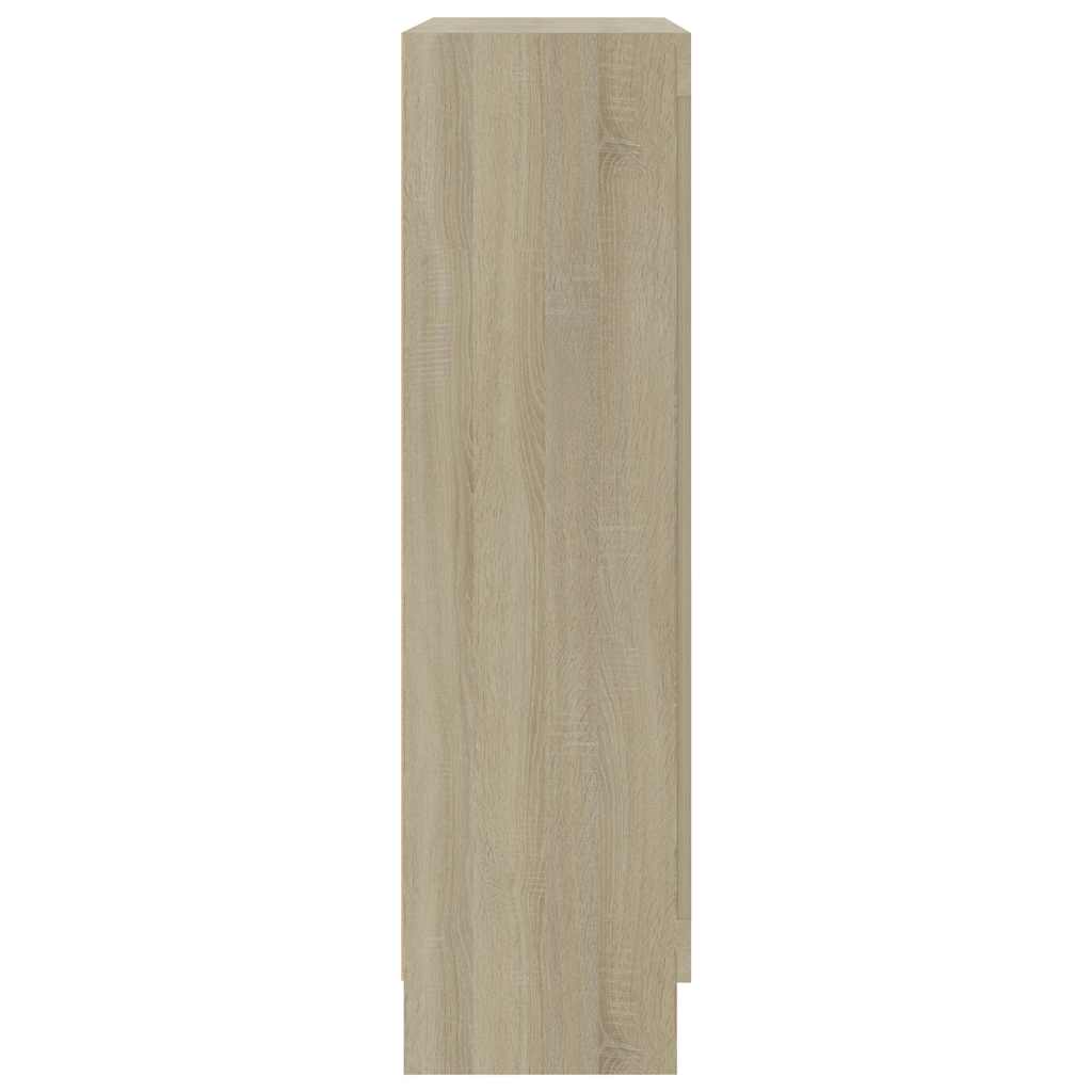 vitrineskab 82,5x30,5x115 cm konstrueret træ sonoma-eg