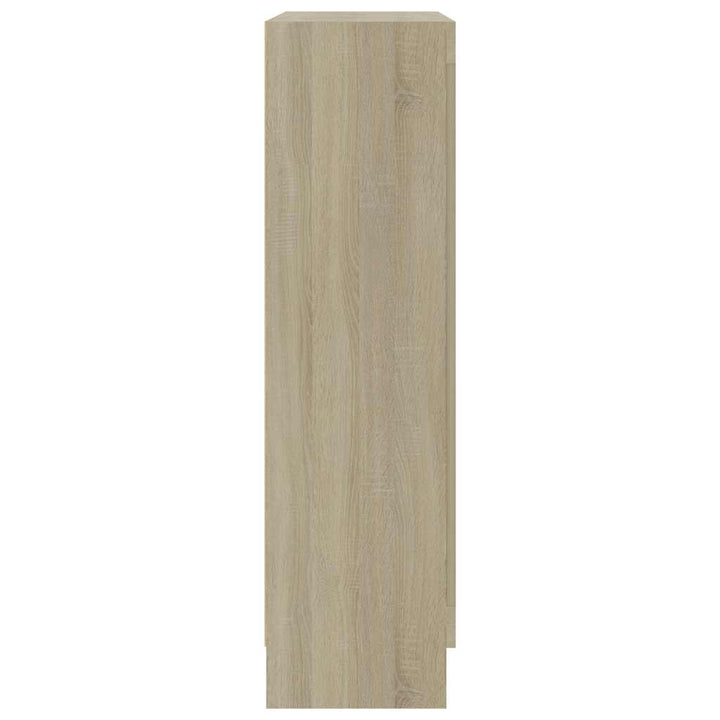 vitrineskab 82,5x30,5x115 cm konstrueret træ sonoma-eg