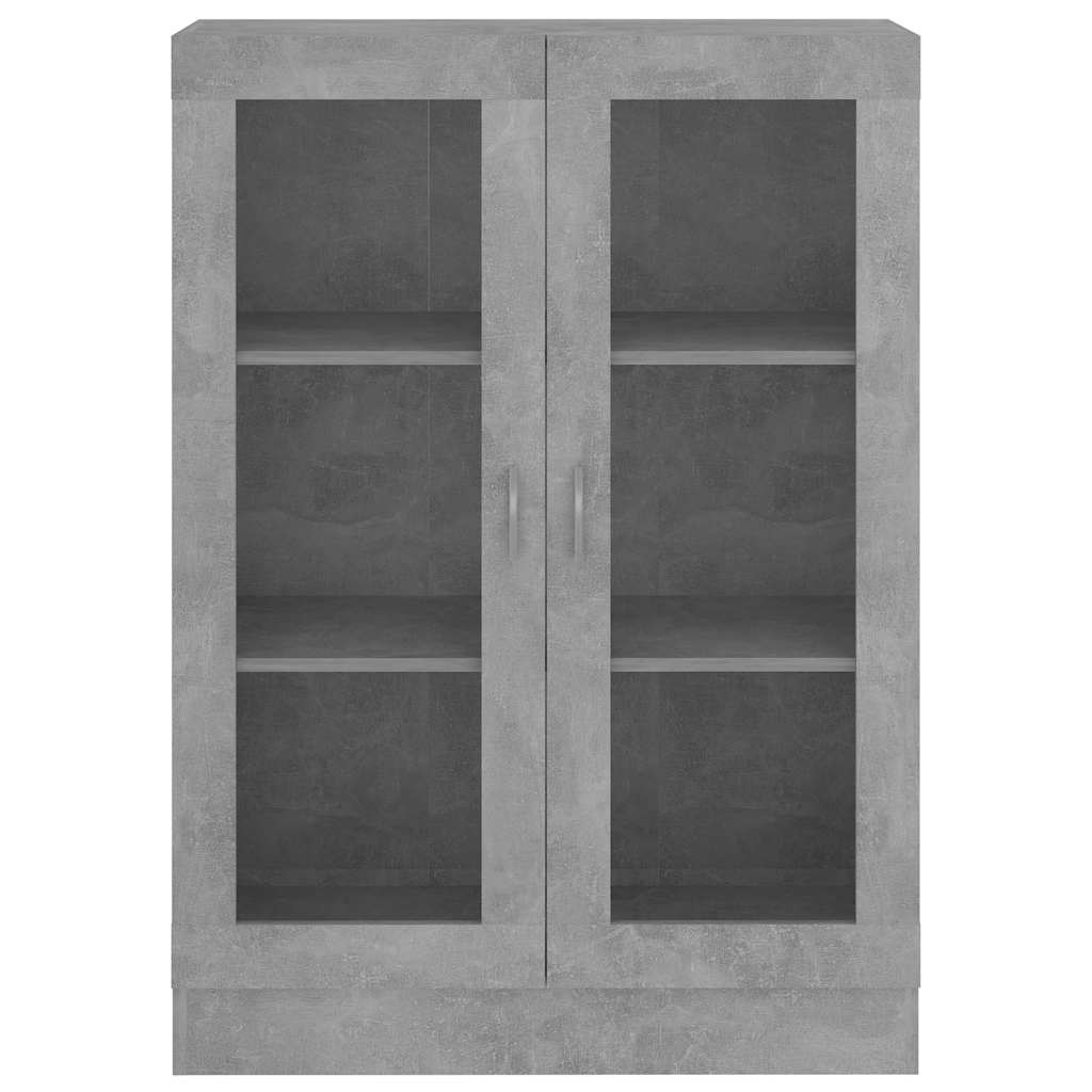 vitrineskab 82,5x30,5x115 cm konstrueret træ betongrå