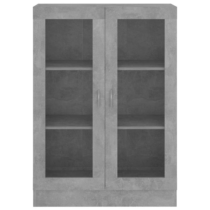 vitrineskab 82,5x30,5x115 cm konstrueret træ betongrå