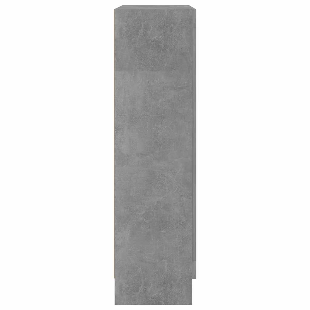vitrineskab 82,5x30,5x115 cm konstrueret træ betongrå