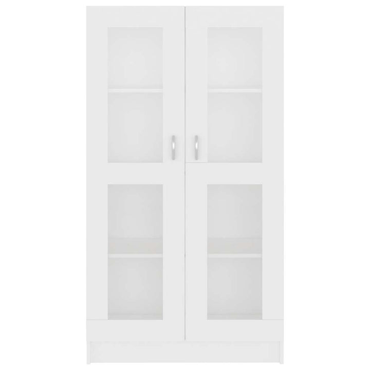 vitrineskab 82,5x30,5x150 cm konstrueret træ hvid