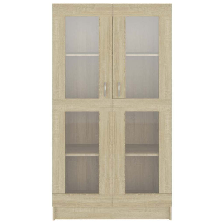 vitrineskab 82,5x30,5x150 cm konstrueret træ sonoma-eg