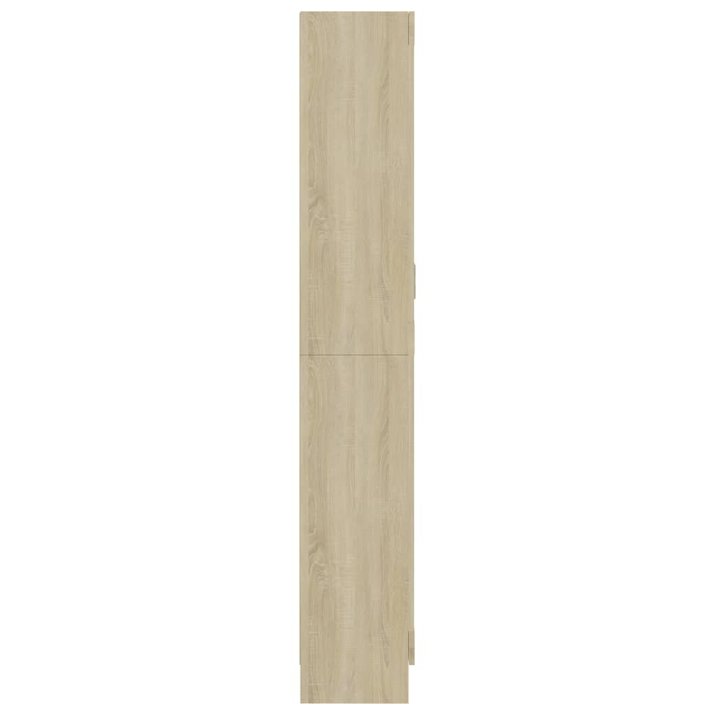vitrineskab 82,5x30,5x185 cm konstrueret træ sonoma-eg