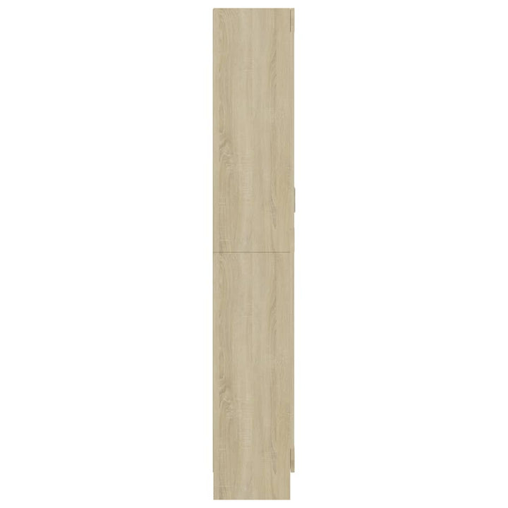 vitrineskab 82,5x30,5x185 cm konstrueret træ sonoma-eg