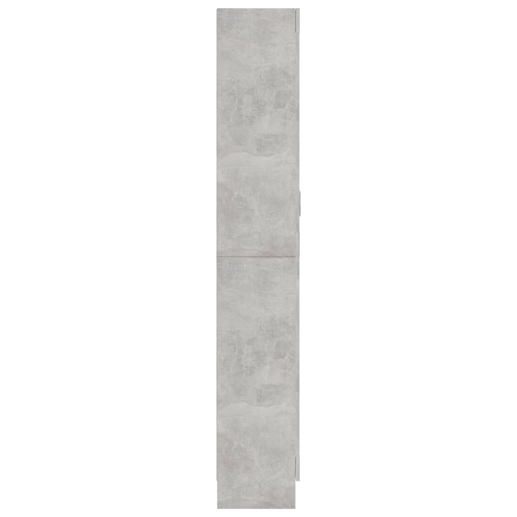 vitrineskab 82,5x30,5x185,5 cm konstrueret træ betongrå