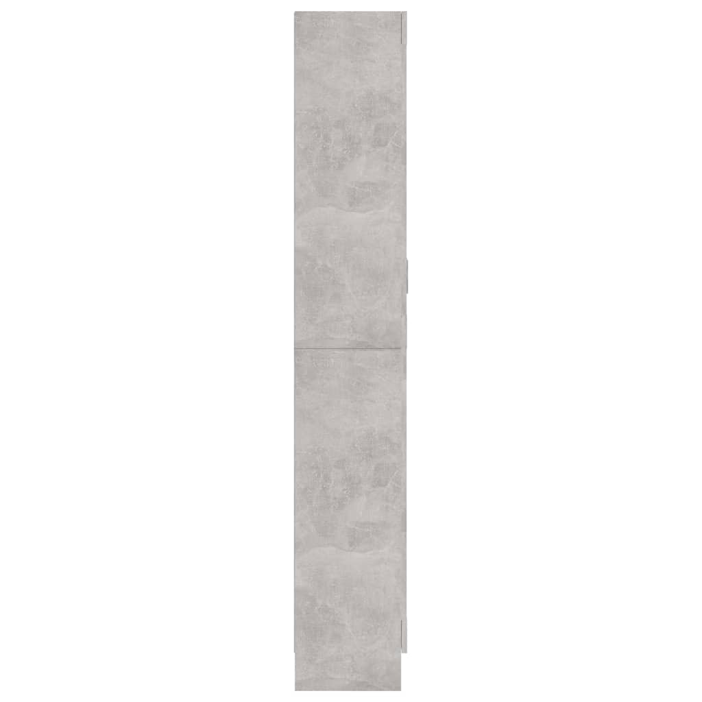 vitrineskab 82,5x30,5x185 cm konstrueret træ betongrå