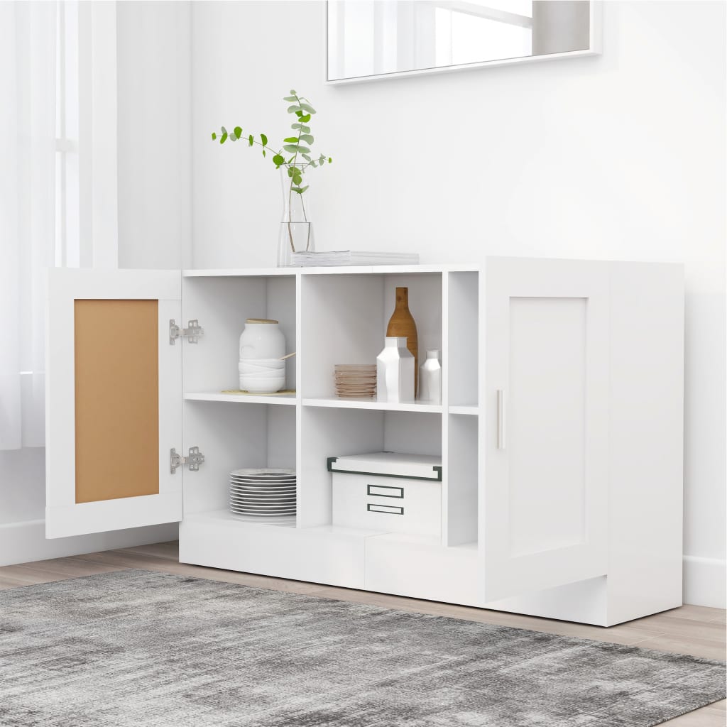 skænk 120x30,5x70 cm konstrueret træ hvid