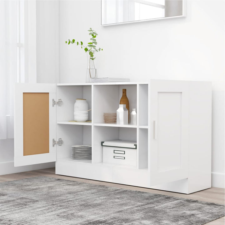 skænk 120x30,5x70 cm konstrueret træ hvid