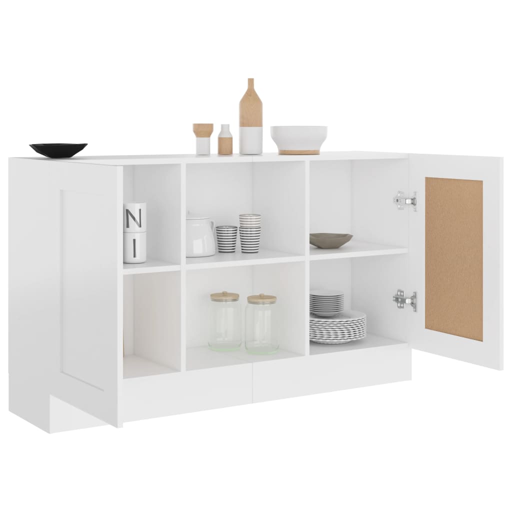 skænk 120x30,5x70 cm konstrueret træ hvid