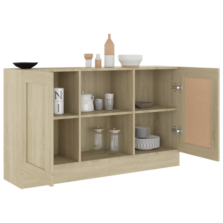 skænk 120x30,5x70 cm konstrueret træ sonoma-eg