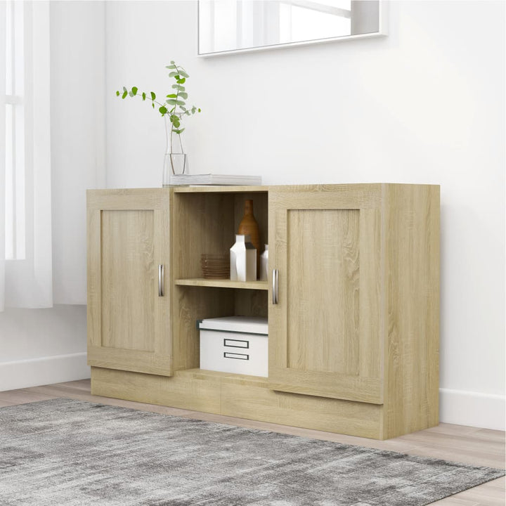 skænk 120x30,5x70 cm konstrueret træ sonoma-eg