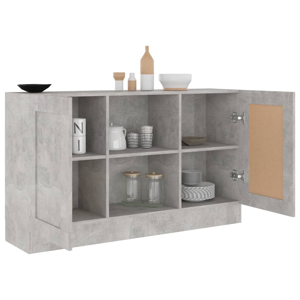 skænk 120x30,5x70 cm konstrueret træ betongrå