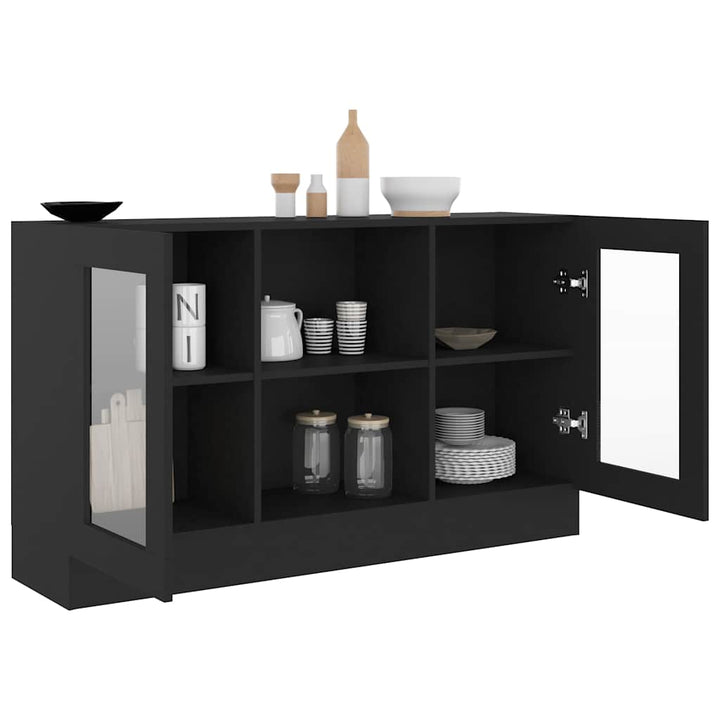 skænk 120x30,5x70 cm konstrueret træ sort