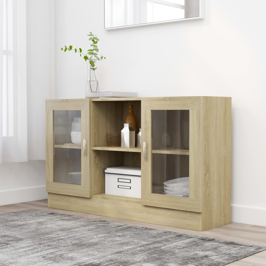 skænk 120x30,5x70 cm konstrueret træ sonoma-eg