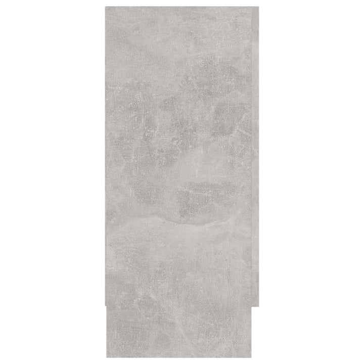 vitrineskab 120x30,5x70 cm konstrueret træ betongrå