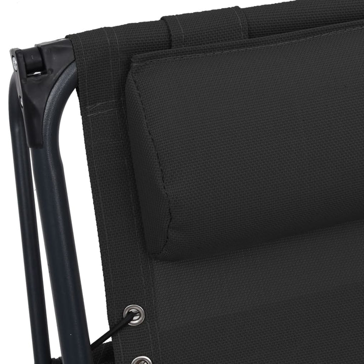 foldbare dækstole 2 stk. textilene sort