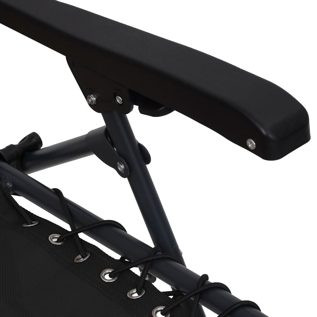 foldbare dækstole 2 stk. textilene sort