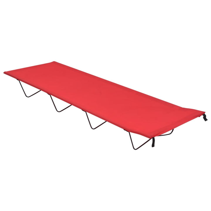 campingsenge 2 stk. 180x60x19 cm oxfordstof og stål rød