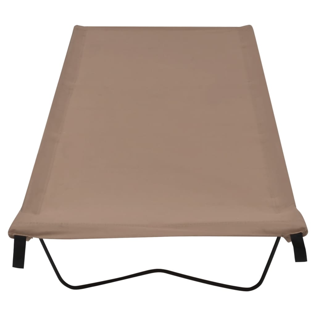 campingsenge 2 stk. 180x60x19 cm oxfordstof og stål gråbrun